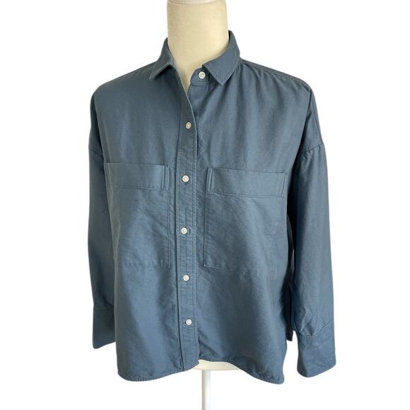 Everlane The Boxy Oxford Shirt Bluefin Size XS Oversized Minimalist Modern - Picture 3 of 12